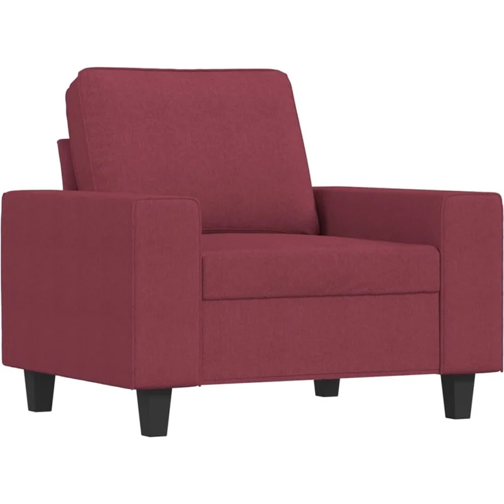 vidaXL Sessel mit Hocker Weinrot 60 cm Stoff 3201149 – Bild 2
