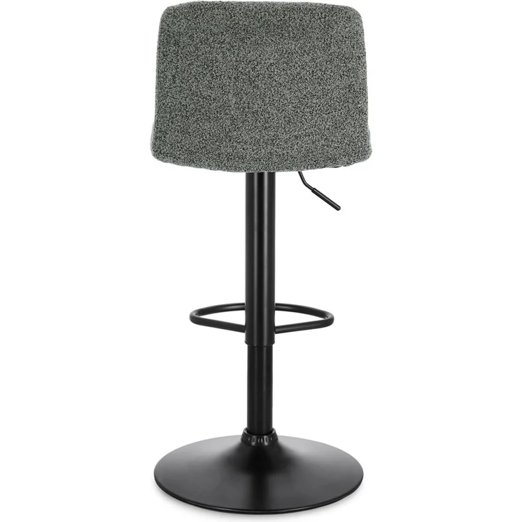 Barhocker Rafael 2er-Set, Stoff gepolstert, modern höhenverstellbar, Dunkelgrün Schwarz – Bild 5