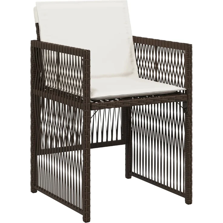 vidaXL Gartenstühle mit Kissen 4 Stk. Braun Poly Rattan 364969 – Bild 3