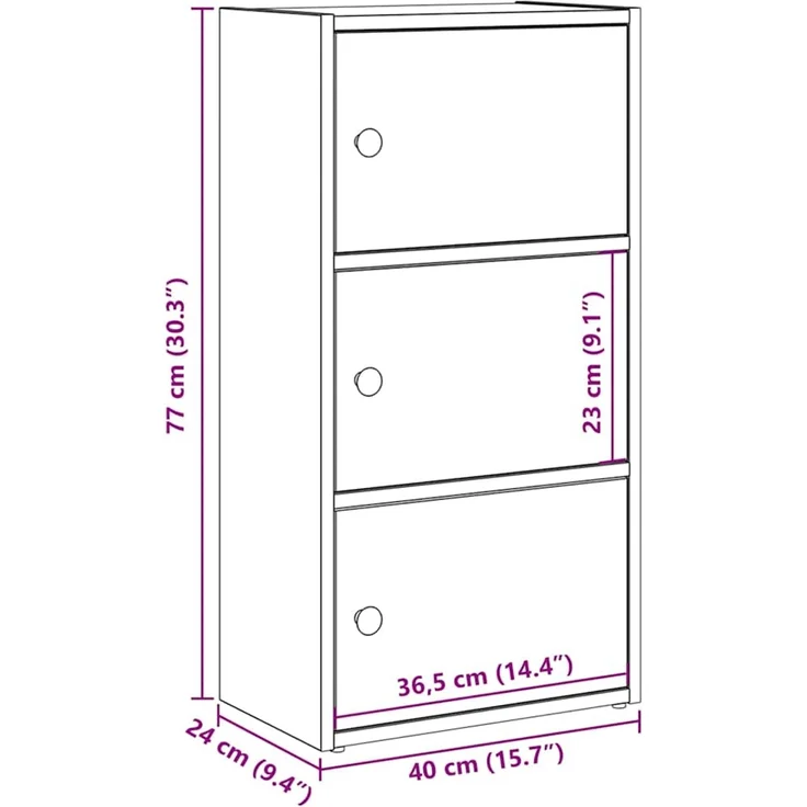 vidaXL Bücherregal Sonoma-Eiche 40x24x77 cm Holzwerkstoff 860366 – Bild 11