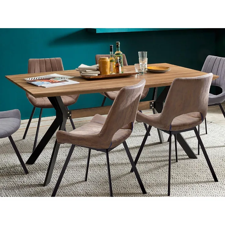 Esstisch >Shayna< in Schwarz/matt aus MDF - 160x76x90cm (BxHxT)