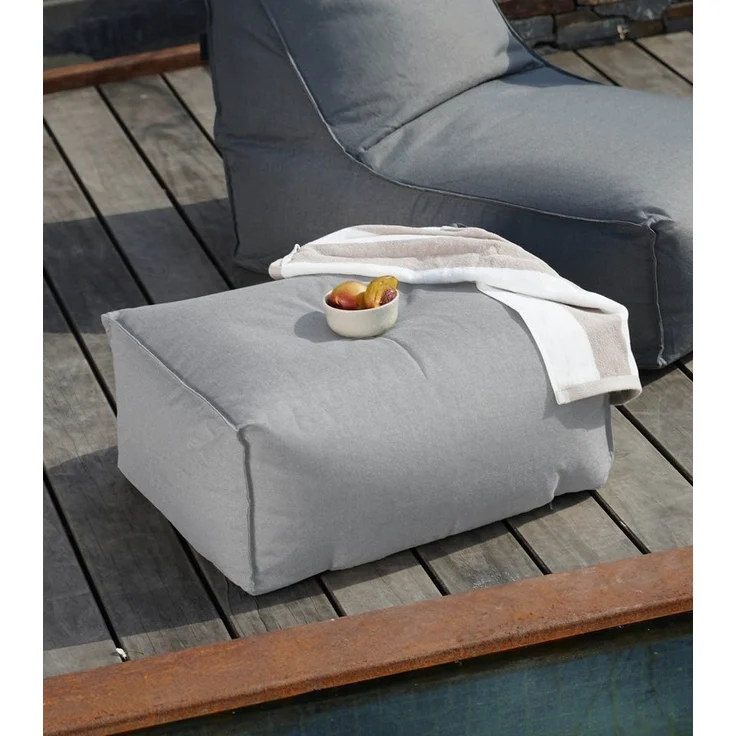 mokebo Pouf Der Ruhepouf (mit Schutzhülle), Sitzhocker Outdoor, Fußhocker, Hocker & Sitzkissen eckig Lichtgrau – Bild 2