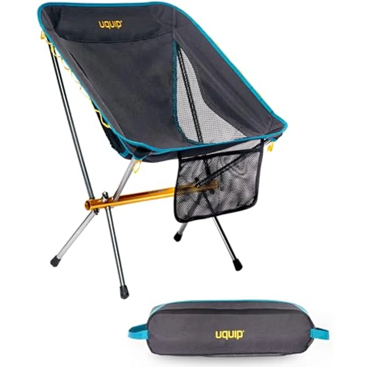 Uquip Campingstuhl Infinity I ultraleichter Faltbarer Klappstuhl mit 120 kg Traglast I kompakter Faltstuhl aus Aluminium I tragbarer Outdoor-Stuhl für Camping, Wandern, Radtouren, Festivals & Reisen – Bild 2