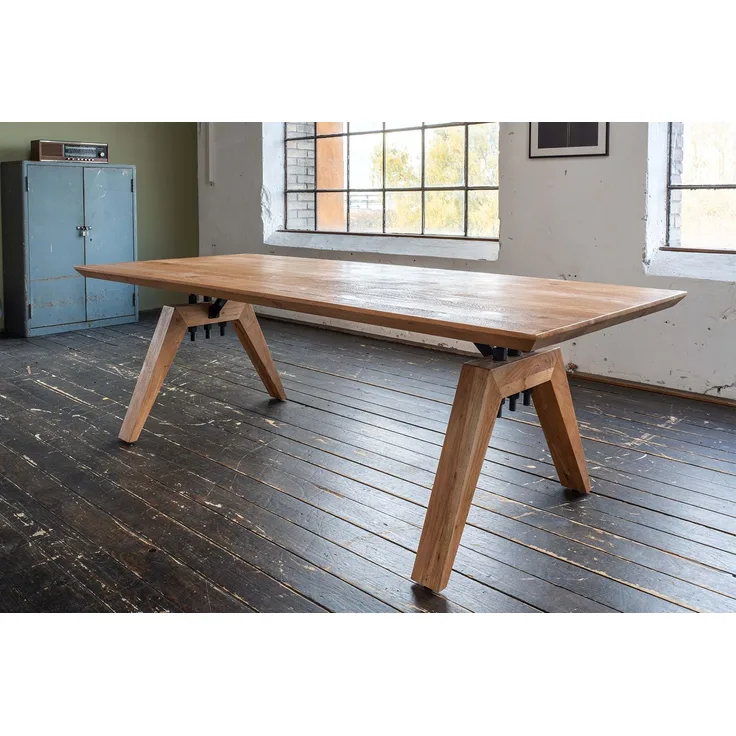 KAWOLA Esstisch WOODY Akazie massiv Schweizer Kante 220x100cm