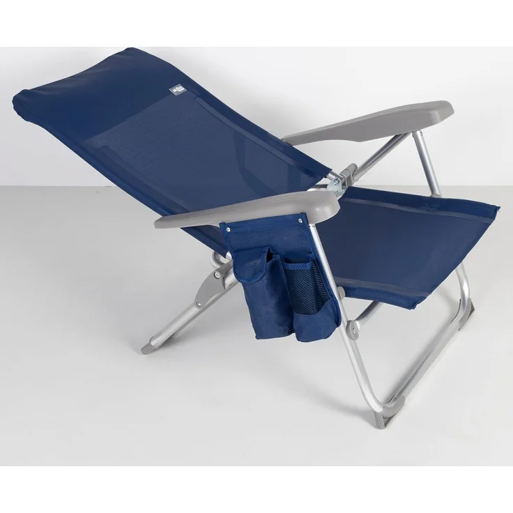 AKTIVE Slim Extraflacher Klapp-Strandstuhl, Sehr kompakt, Multiposition, Mit Kissen und Tasche, Mit Griff für einfachen Transport, 6 Positionen, Maße 47x58x87 cm, Aluminium, Anti-Roll (62289) – Bild 8