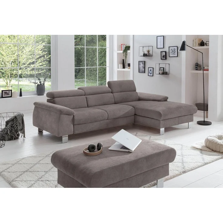 COTTA Ecksofa Komaris L-Form, mit Kopfteilverstellung, wahlweise Bettfunktion,Stauraum & Beleuchtung – Bild 1