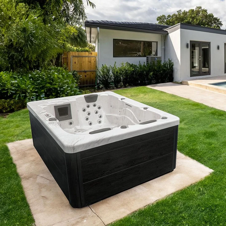 HOME DELUXE Outdoor-Whirlpool 'White Marble Pure', 210 x 160 cm, für 3 Personen – Bild 1