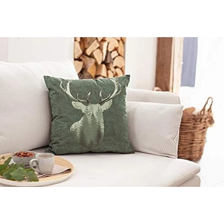 Kissenhülle "Waldhirsch" Kissenbezug Dekokissen Kissen Hülle Motiv Deko – Bild 5