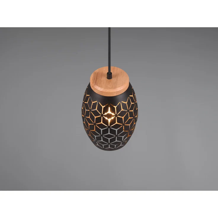 Trio Leuchten Pendelleuchte Bidar E27 schwarz, gold – Bild 6