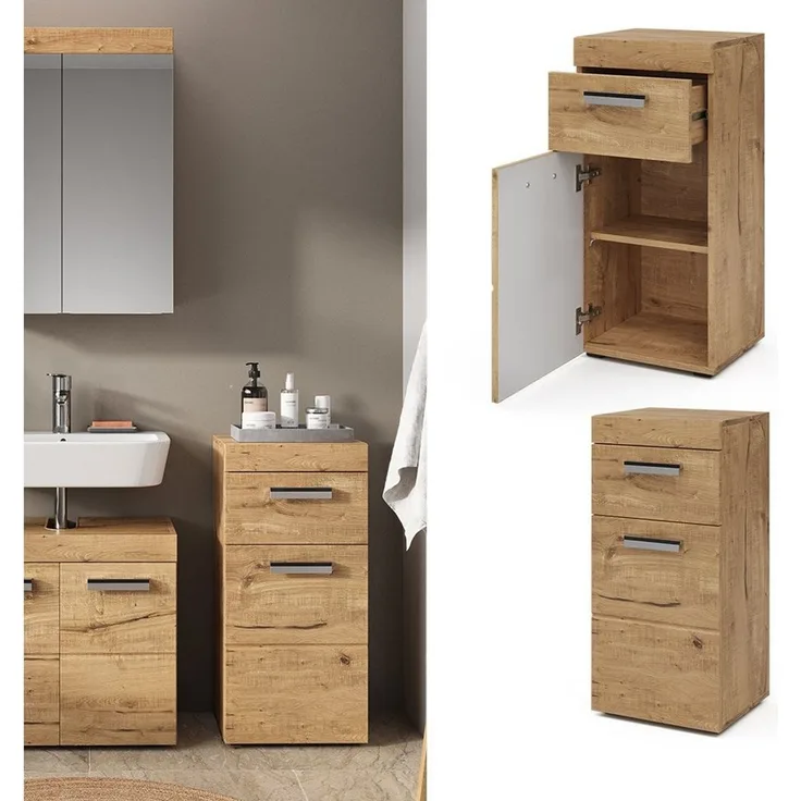 Midischrank Luna Eiche Wotan 37 x 79 cm Vicco