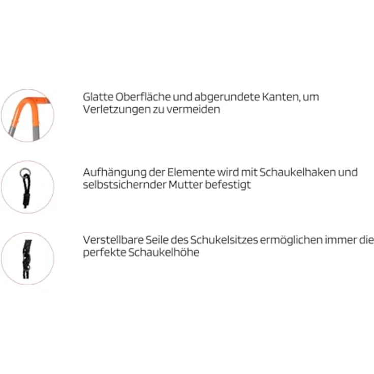 KETTLER 'Combi' Doppelschaukel, grau/orange – Bild 7