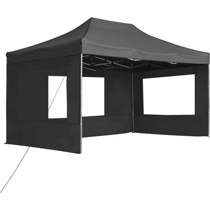 Profi-Partyzelt Faltbar, Gartenzelt mit Wänden Aluminium 4,5x3 m Anthrazit – Bild 2
