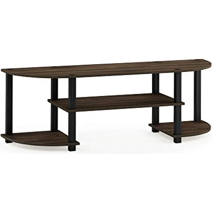Furinno Turn-S-Tube Breites TV-Schrank, Fernsehtisch, TV-Regal, Fit TV-Größe bis zu 55", Columbia Walnut/Schwarz, 34 x 120 x 40 cm – Bild 6