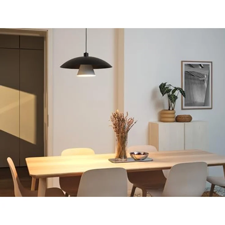 OSRAM Hängelampe Decor Flying Mushroom, Pendelleuchte aus Stahl in schwarz/weiß mit E27-Fassung – Bild 4