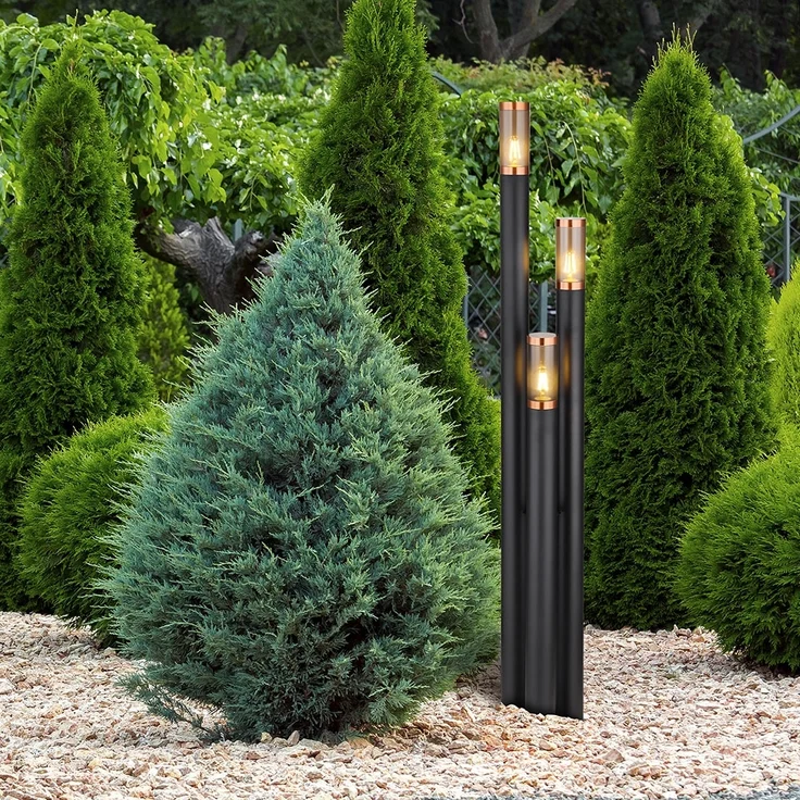 Stehleuchte, Edelstahl, Kupfer, schwarz, rauch, H 170 cm – Bild 8