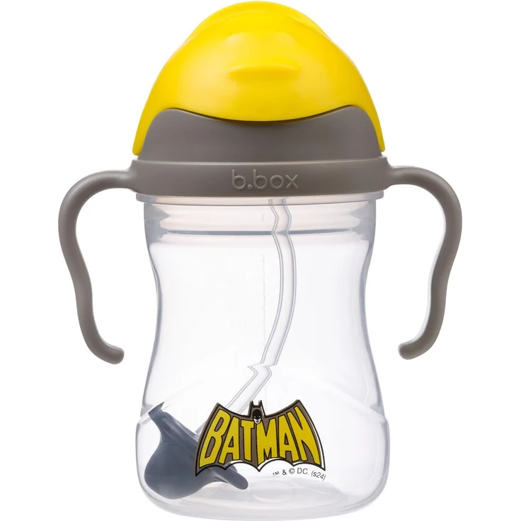 b.box Batman Trinklernbecher Für Jeden Winkel | Flip-Top, Schwerer Strohhalm, Griff, Auslaufsicher | BPA-Frei & für Spülmaschine | Ab 6 M | 240 ml