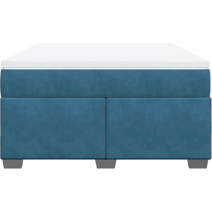 vidaXL Boxspringbett mit Matratze Dunkelblau 140x190 cm Samt 3285285 – Bild 4