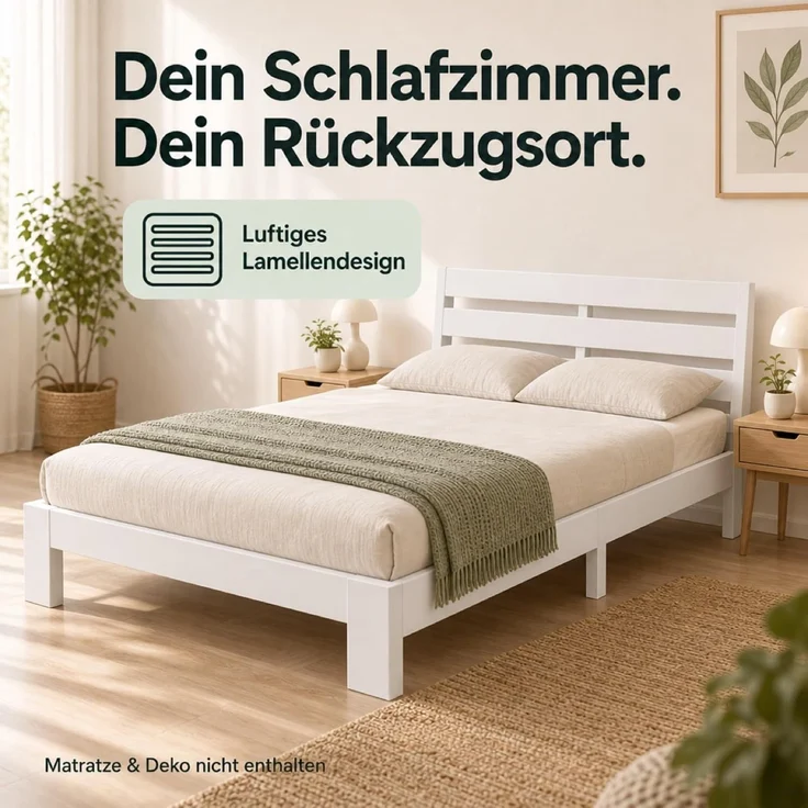 Relaxdays Bett Massivholz 120x200 cm – Bild 4