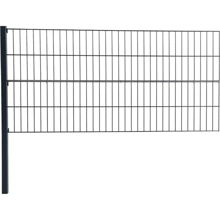 Doppelstabmattenzaun Erweiterung Gitterzaun 80cm RAL7016 Drahtgitter Gartenzaun