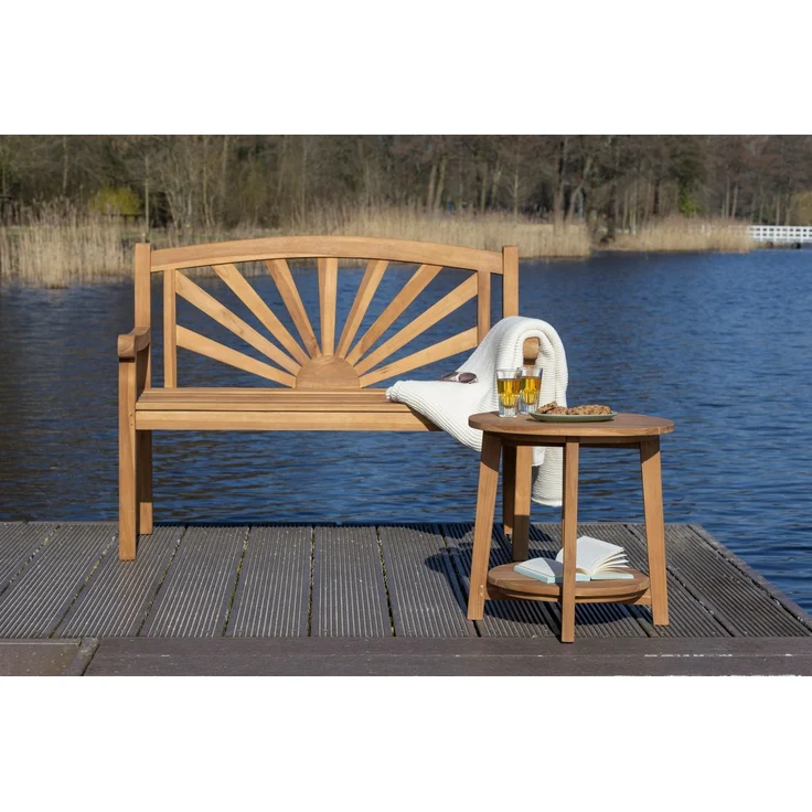Teakholz Gartenbank Sonne 120 cm – Bild 10