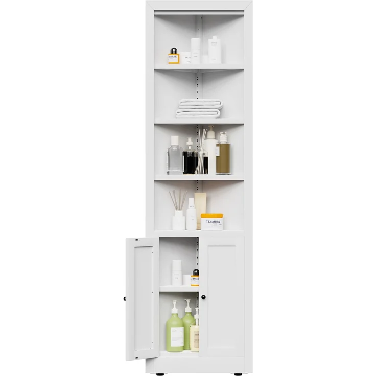 Eckschrank 52×26,5×180 cm aus Metall mit 2 Türen und verstellbaren Böden – Bild 6