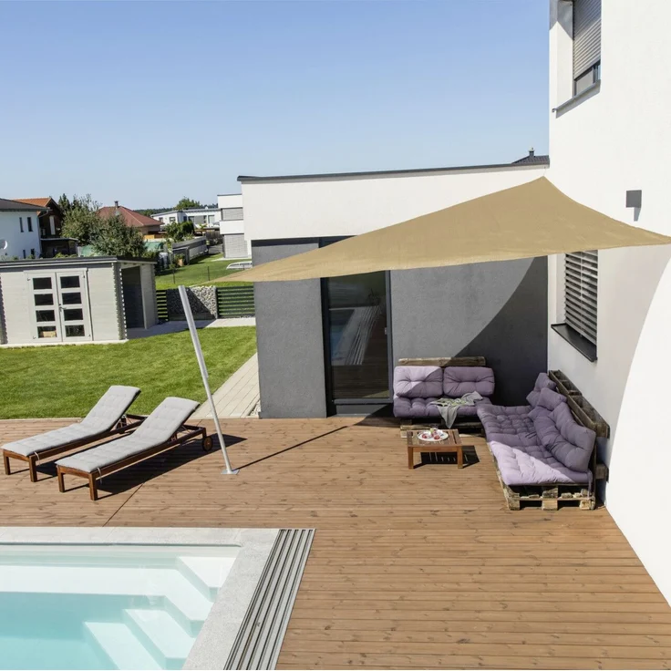 Windhager Sonnensegel Capri 5x5x5m reed Sonnenschutz UV-Schutz 50+ Sonnendach – Bild 2