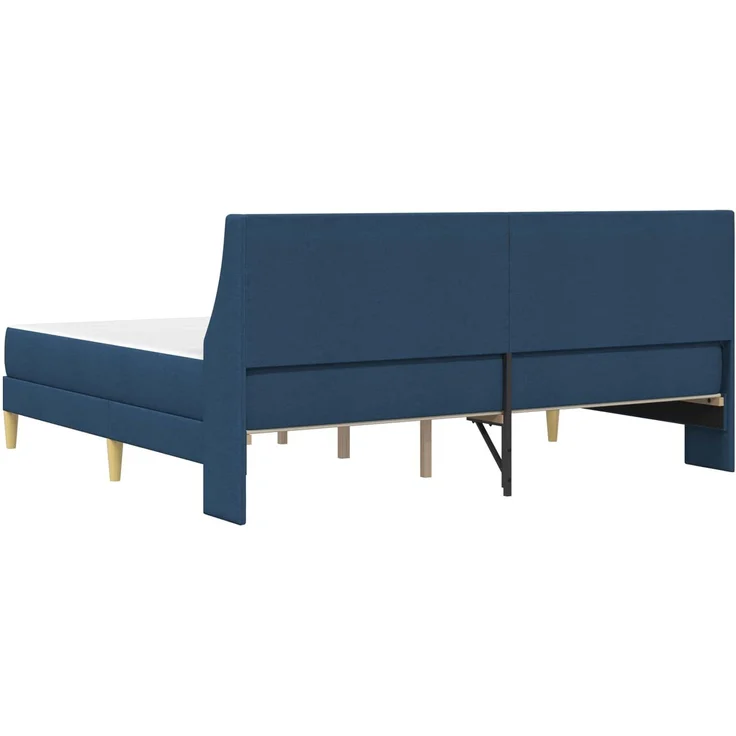 vidaXL Bettgestell mit Matratze Blau 200 x 200 cm Polyester 3414758 – Bild 8