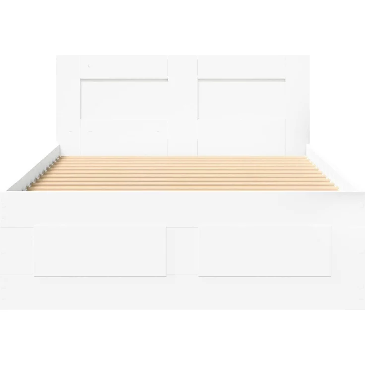 vidaXL Bettrahmen mit Schubladen 2 stk. Weiß Holzwerkstoff 3429677 – Bild 5