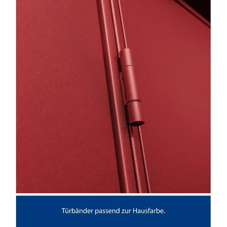 Hörmann Metall-Gerätehaus Berry Modern mit Satteldach Typ 3, 324 x 248 cm, purpurrot, 8 m²,1-flüglige Tür – Bild 4