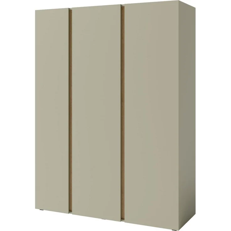Beautysofa Kleiderschrank LICO 3-türig mit 8 Regalböden, 2 Kleiderstangen (wählbar in Sandbeige oder Eukalyptus) Breite: 145 cm – Bild 5