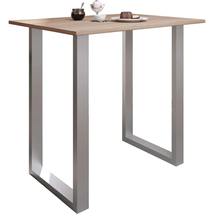 VCM Bartisch Xona 920146 Silber / Sonoma-Eiche H. 102 x B. 110 x T. 80 cm