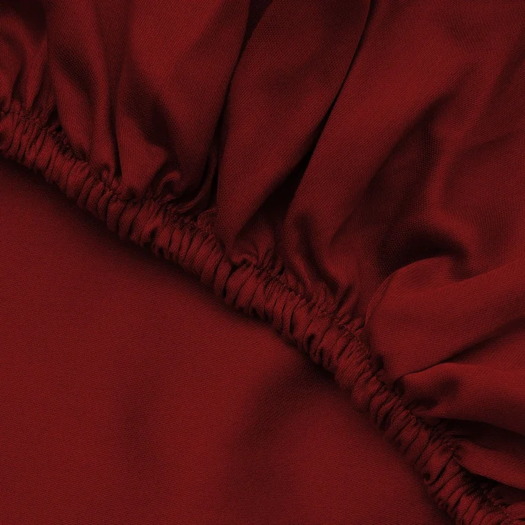 L'essentiel Maison 'De Maroon' Satin-Spannbettlaken für Doppelbetten (FR) (IT) (ES) (DE), Kastanienbraun, 190+30 x 140 cm – Bild 3
