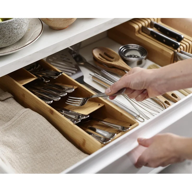 Joseph Joseph DrawerStore Bamboo Kompakter Besteck Organizer Holz – Bild 2