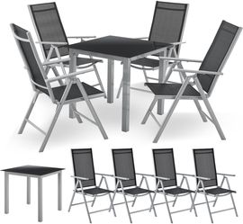 Juskys Aluminium Gartengarnitur Milano 4+1