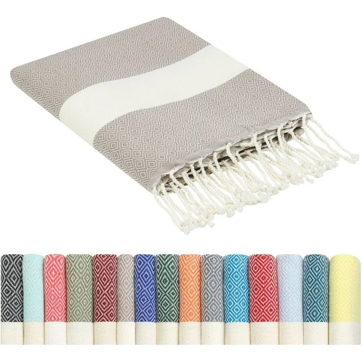 furora HOLIDAY Strandtuch groß 100x200 cm Strand Tuch, aus Baumwolle, Hamamtuch Badetuch, leicht, lang, dünn & kompakt – Bild 5