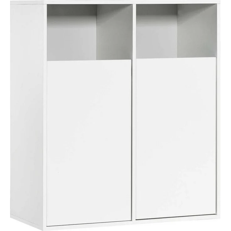 mokebo Wäscheschrank Der Wäschehüter (2-türig) Wäschekorb oder Wäschesammler mit Magnetverschluss in Weiß – Bild 5