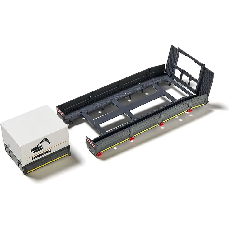 SIKU 6714, Plattformaufbau für SIKU Control Tieflader, 1:32, Kunststoff, Schwarz, Inkl. Rungen, Pritsche und Plane, Für das SIKU Control Set: MAN Zugmaschine mit Tieflader