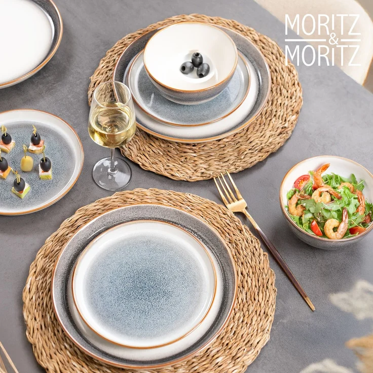 Moritz & Moritz TARENTO grau Geschirrset 24 tlg. – Bild 6