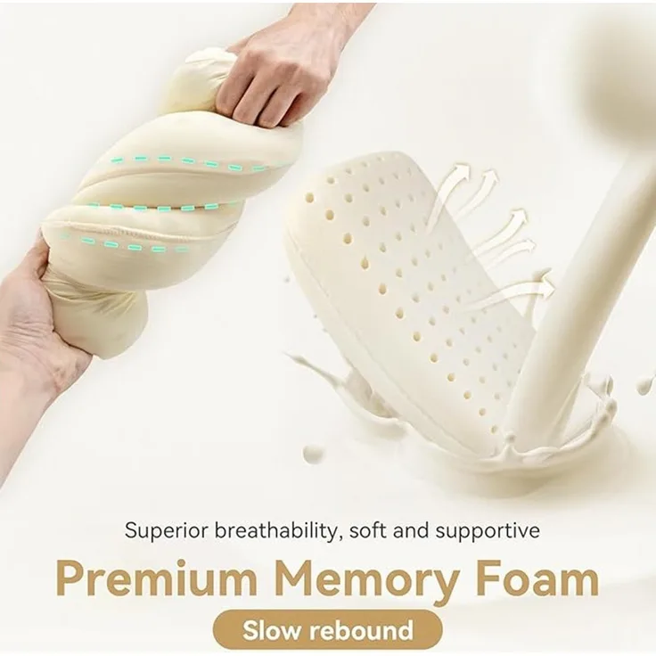 SIKAINI Kopfkissen Camping-Kissen mit Memory-Schaum, Füllung: 100 % Polyester, Kompakt & tragbar Pflegeleicht, Ergonomischer Memory-Schaum Weicher, atmungsaktiver Bezug