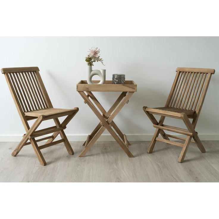Kinderklappstuhl >Toledo< (2er-Set) in Teak, Massivholz - 31x58x42cm (BxHxT) – Bild 9