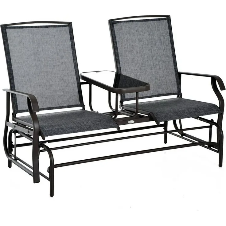 Outsunny Gartenbank Gartenbank mit Tisch