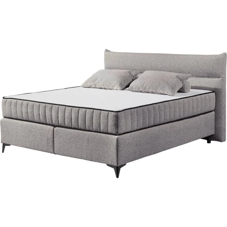 Boxspringbett Vlieland von ED Exciting Design Farbe grau mit H3/H4 Duo-Matratze 180 x 200 cm – Bild 2