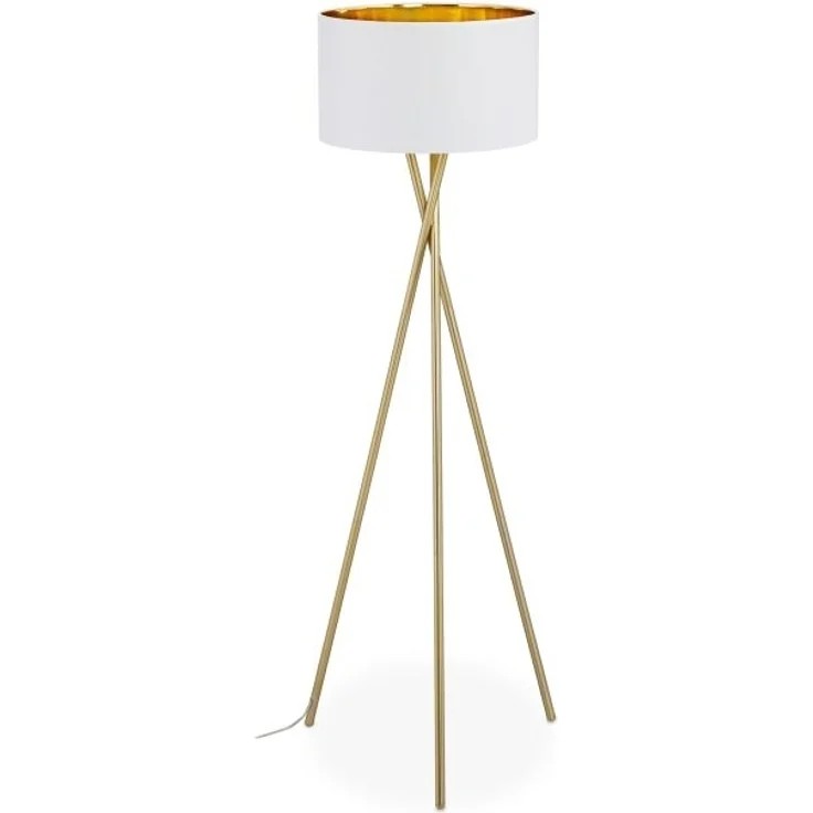 Dreibein Stehlampe in Weiß & Gold 10038881 – Bild 1