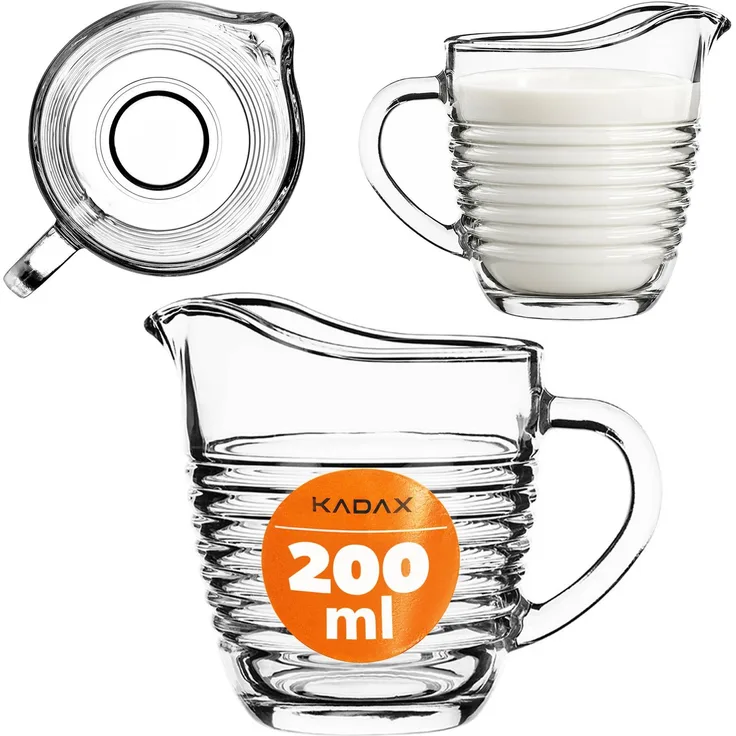 KADAX Milchkännchen, Creme, Milchkännchen aus Glas, 200 ml