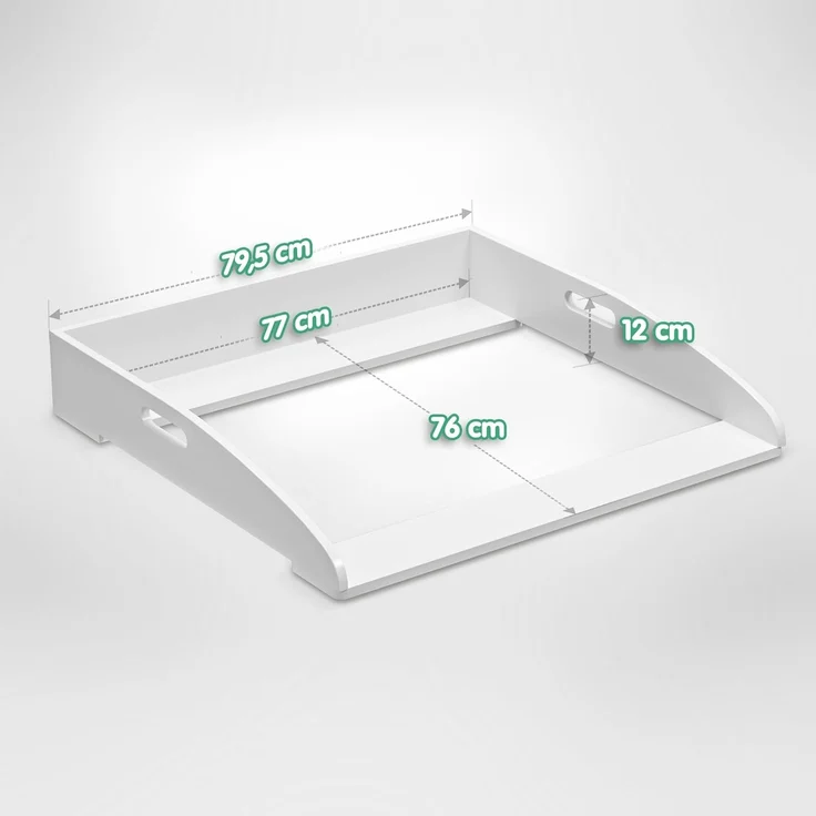 CADANI Wickelaufsatz ILA – Verstellbarer Universal Wickeltisch-Aufsatz kompatibel mit IKEA Kommoden Malm, Hemnes, Nordli – 77×76×12 cm, Weiß mit Kippschutz & Sicherer Befestigung für Wickelkommoden – Bild 3