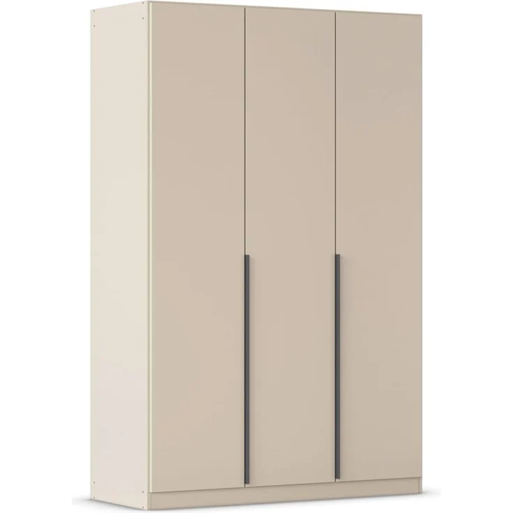 Rauch Möbel Alabama, Kleiderschrank, Garderobe, 3-türig, Zubehör Premium, 2 Kleiderstangen, 5 Einlegeböden, Schubladeneinsatz, Farbe Beige, Griff Grau metallic, 136 x 210 x 54 cm – Bild 1