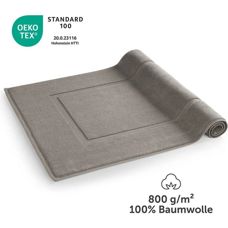 Blumtal Badematte Premium Badezimmerteppich Terry - schnell trocknend & strapazierfähig, Oeko-Tex zertifiziert, 100% Baumwolle, 50x80 cm, Baumwolle, Rechteckig, 2 teilig – Bild 3
