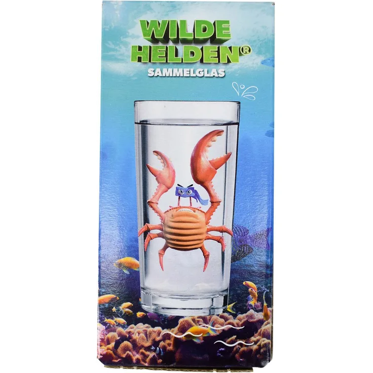 Trinkglas ca. 270 ml Wilde Helden Wasserglas Motiv wählbar Sammelglas Kinderglas Mr. Crabby