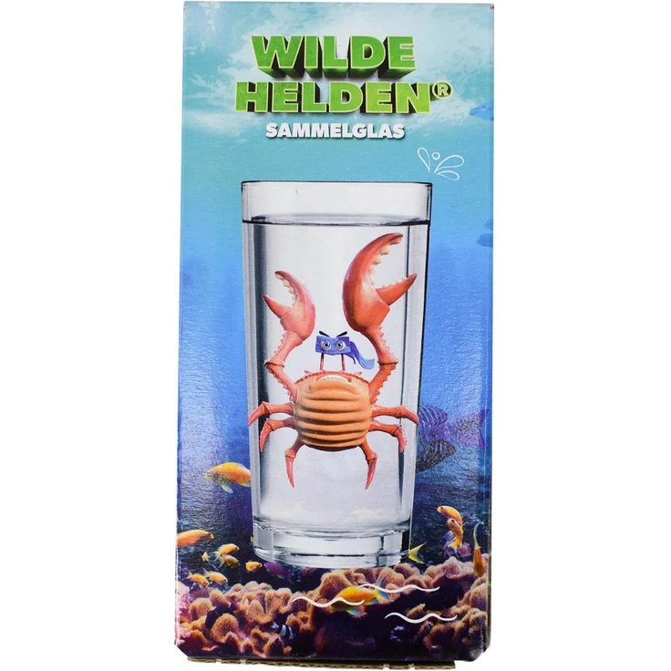 Trinkglas ca. 270 ml Wilde Helden Wasserglas Motiv wählbar Sammelglas Kinderglas Mr. Crabby