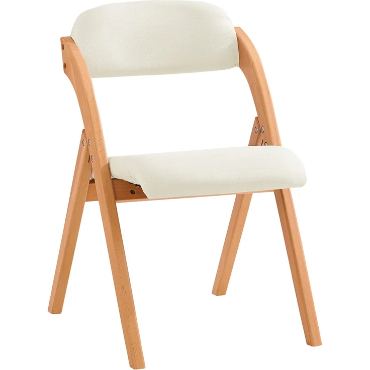 SoBuy FST92-Wx4 Klappstuhl, Stoff, Lackiert, Weiß, 41,5 x 77 x 47,5 cm – Bild 4